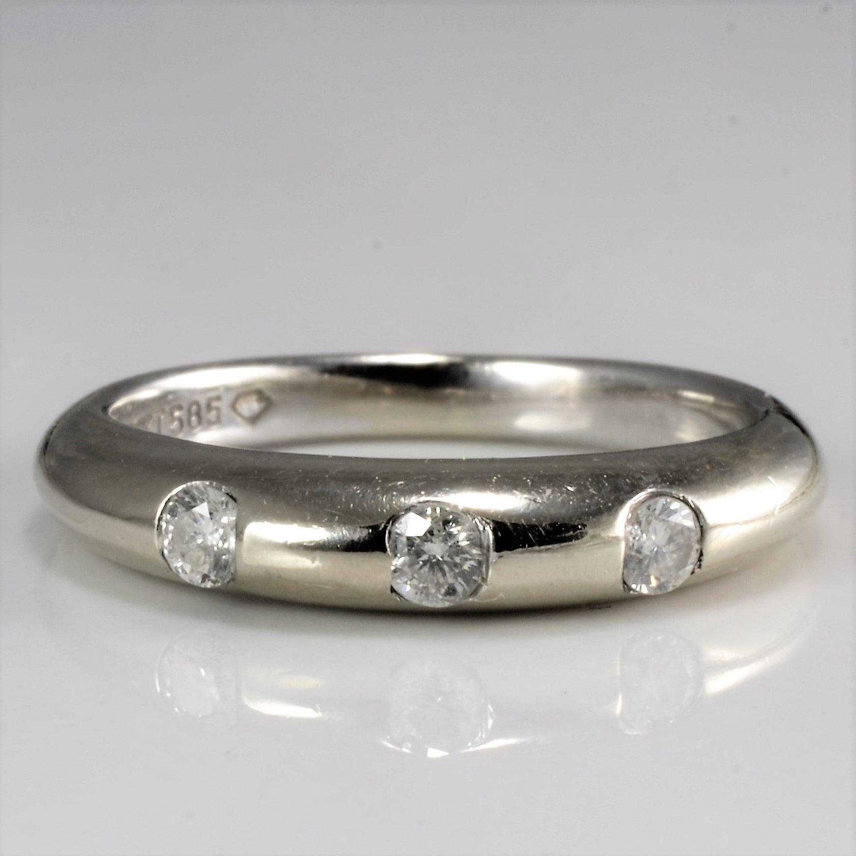 Gypsy Set Three Stone Diamond Band | 0.15 ctw, SZ 4.75 |