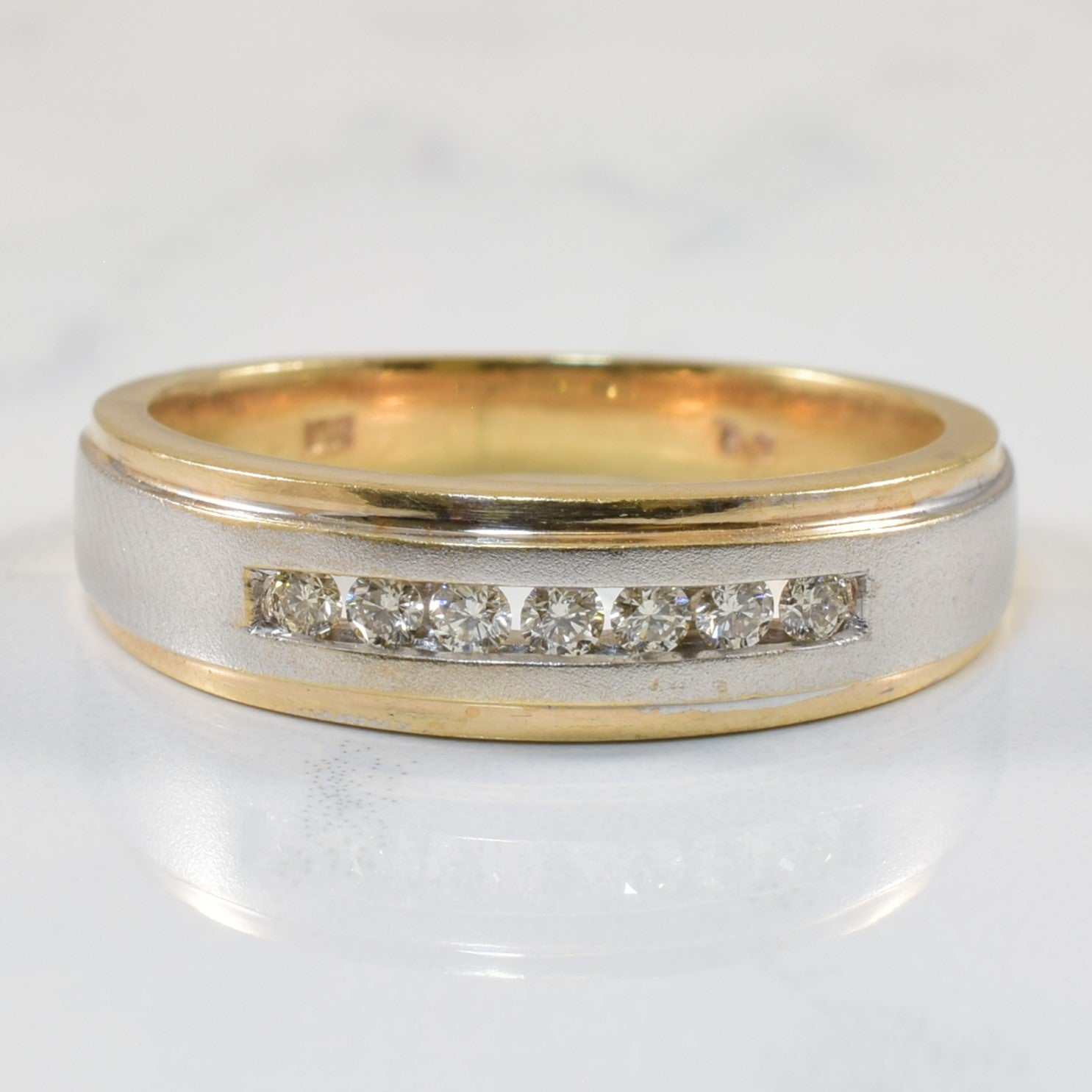 Channel Set Diamond Two Tone Ring | 0.15ctw | SZ 10 |