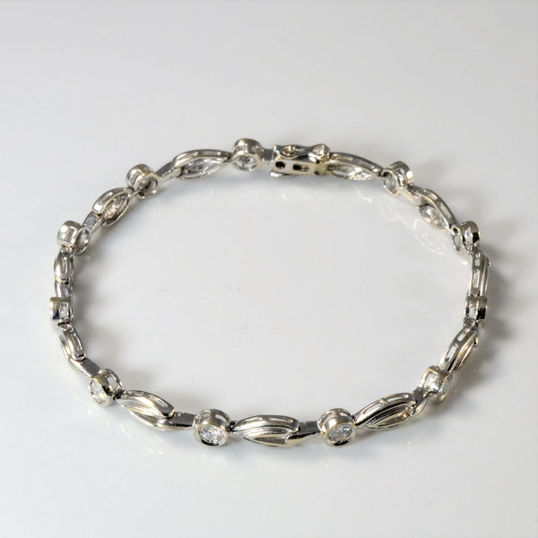Bezel Set Diamond Tennis Bracelet | 1.10ctw | 7