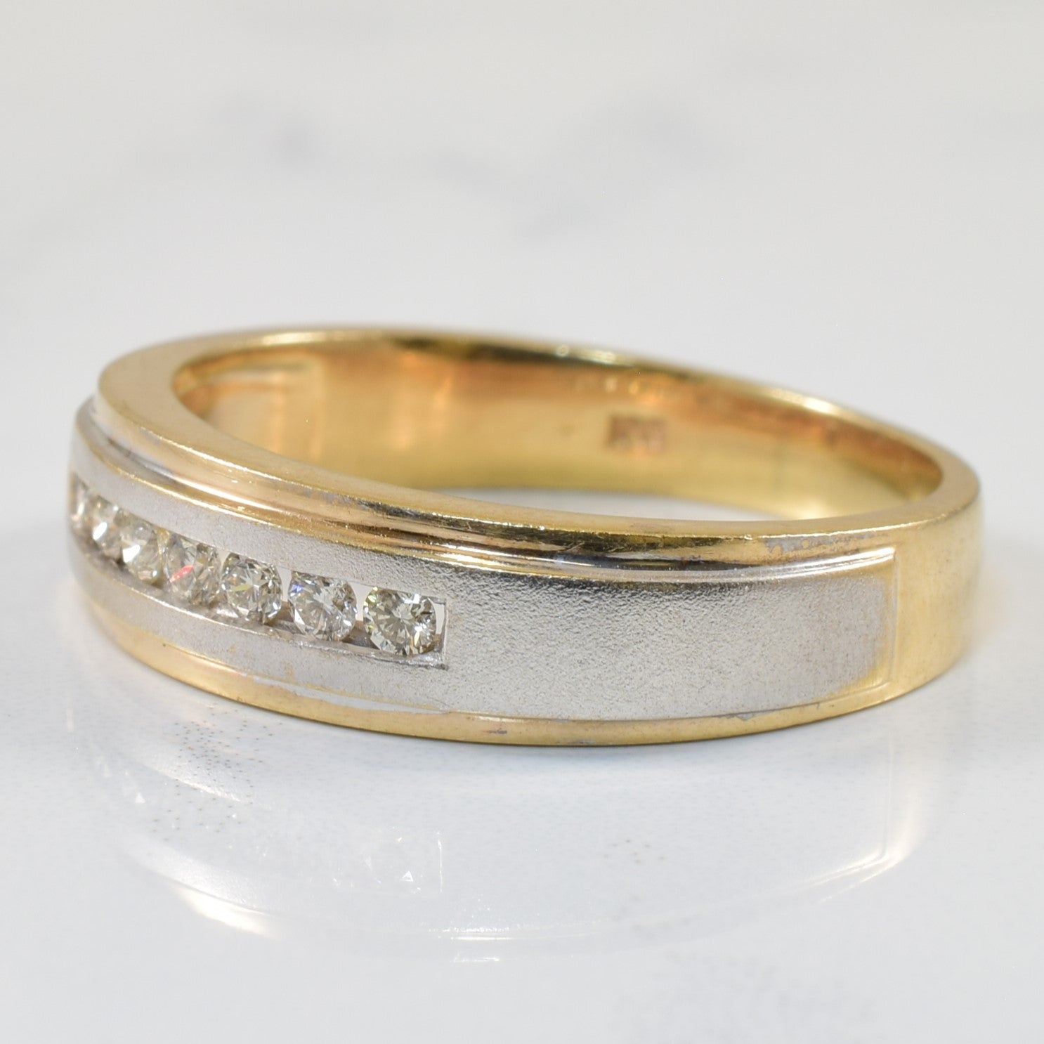 Channel Set Diamond Two Tone Ring | 0.15ctw | SZ 10 |
