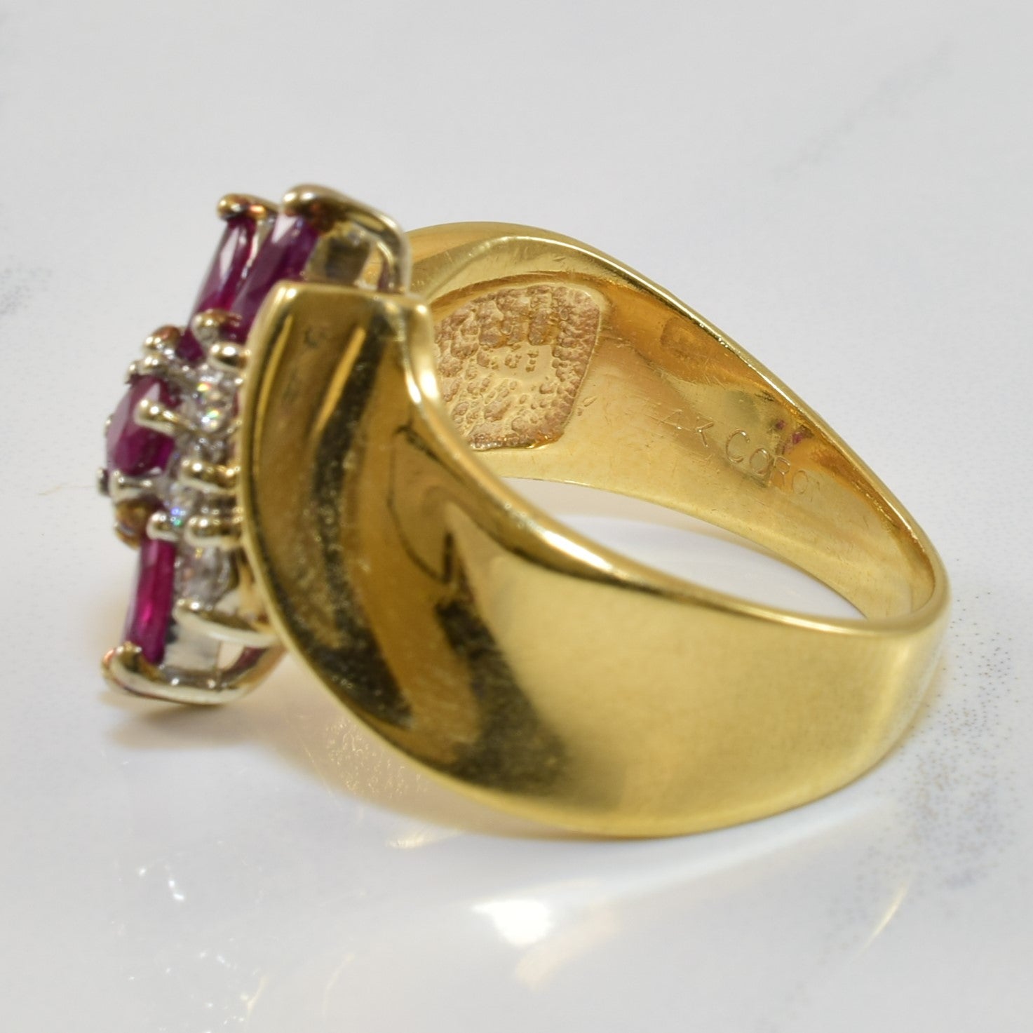 Mixed Cut Ruby Cascade Bypass Ring | 0.24ctw, 0.70ctw | SZ 7.25 |