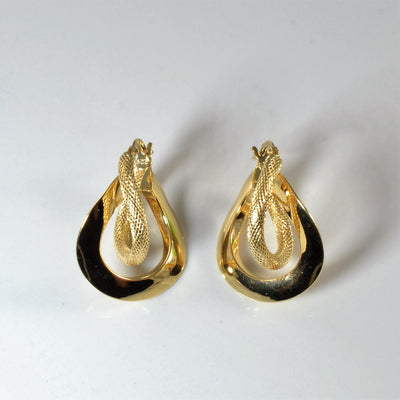 Patterned Gold Twist Earrings |