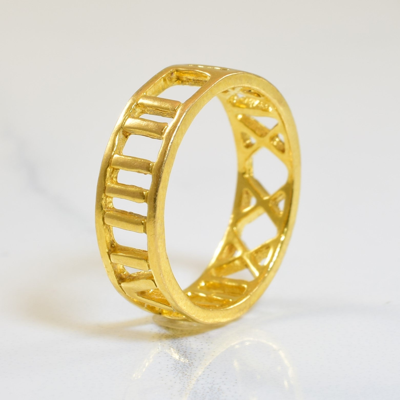 22k Yellow Gold Roman Numeral Ring | SZ 4 |