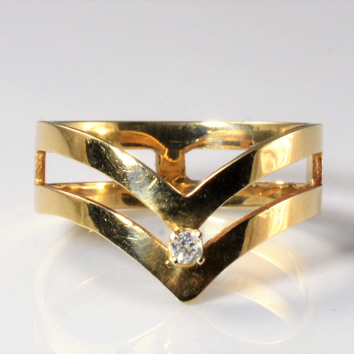 Double Chevron Diamond Ring | 0.03ct | SZ 7.75 |