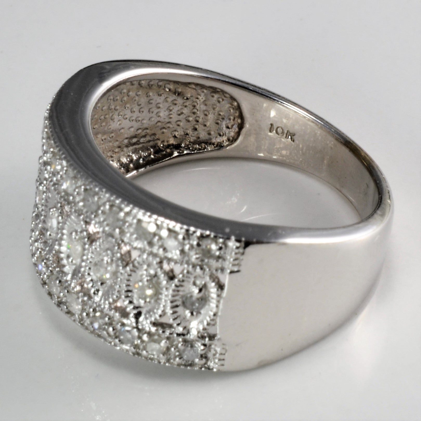 Milgrain Detailed Filigree Diamond Wide Ring | 0.27 ctw, SZ 6 |