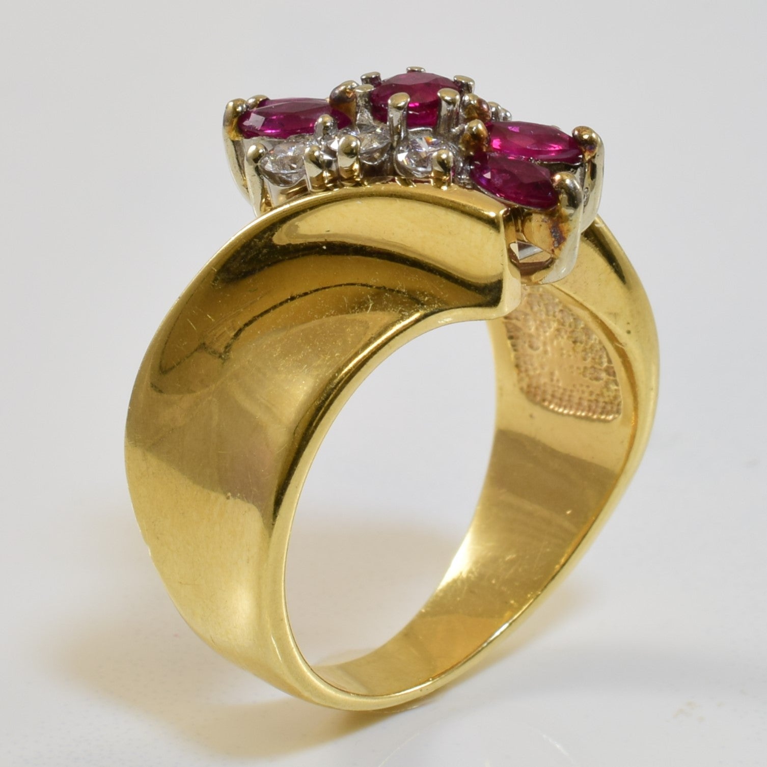 Mixed Cut Ruby Cascade Bypass Ring | 0.24ctw, 0.70ctw | SZ 7.25 |