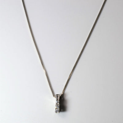 Three Stone Diamond Necklace | 0.25ctw | 18