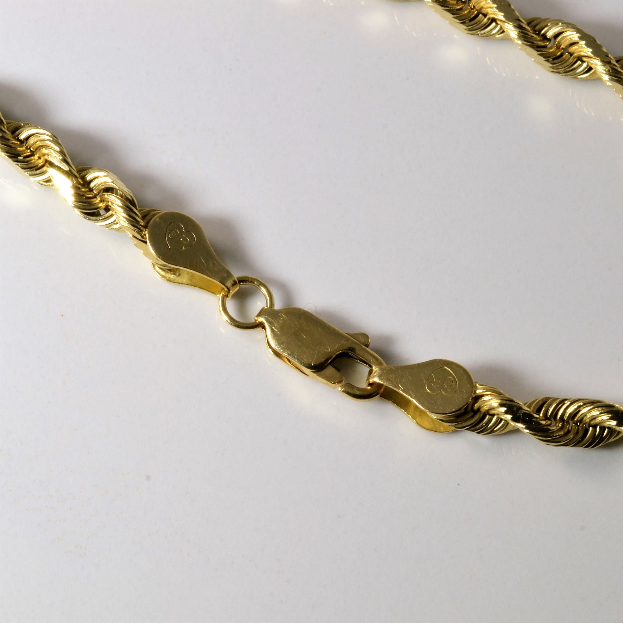 14k Yellow Gold Rope Chain Bracelet | 8