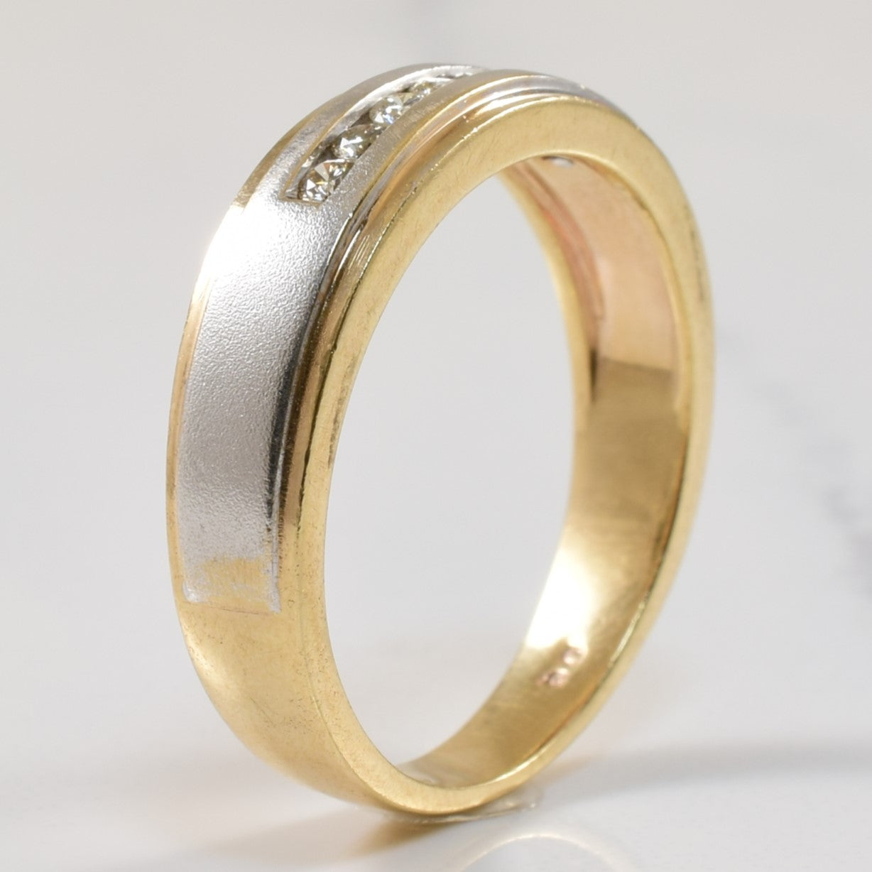 Channel Set Diamond Two Tone Ring | 0.15ctw | SZ 10 |