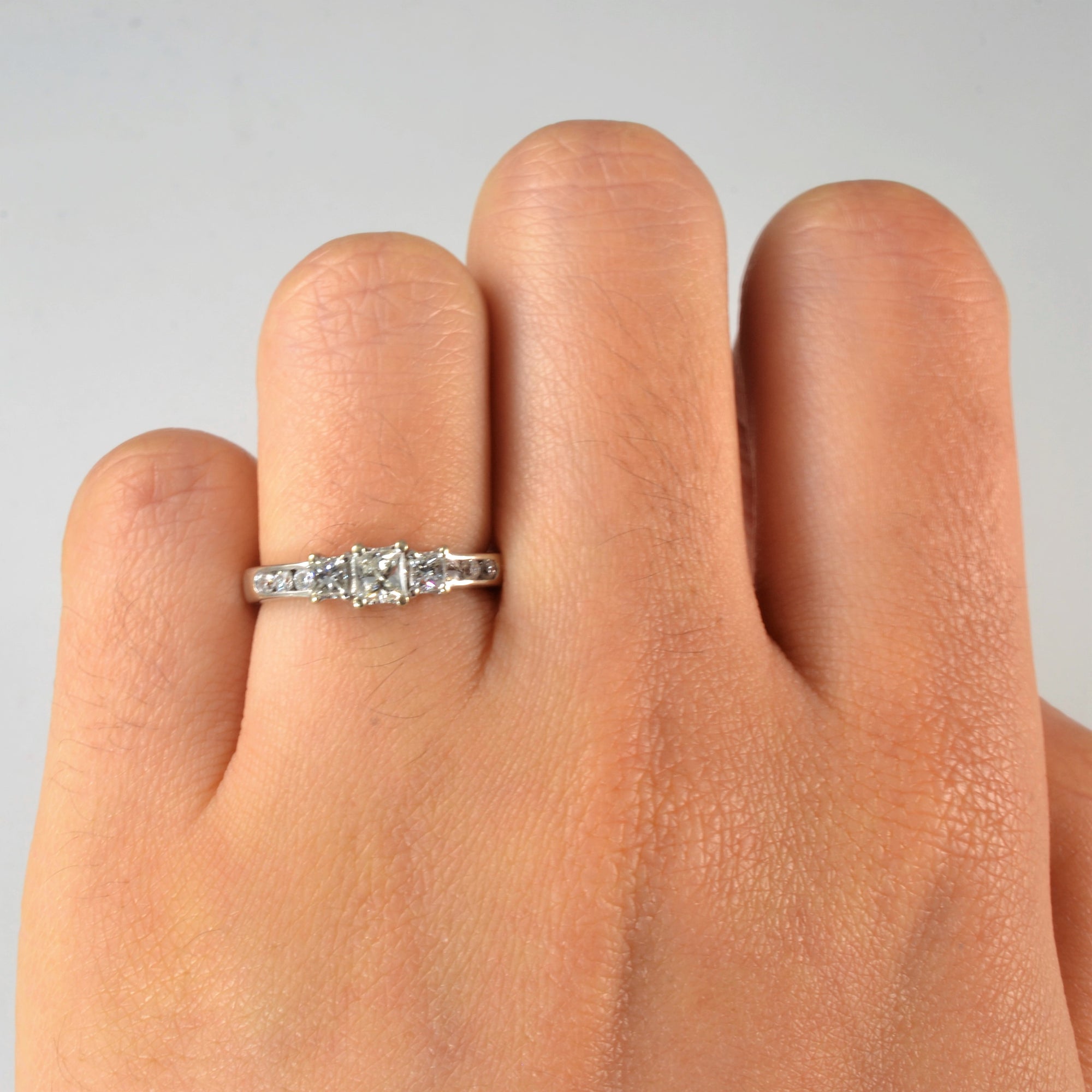 Three Stone Princess Diamond Ring | 0.52ctw | SZ 4.5 |