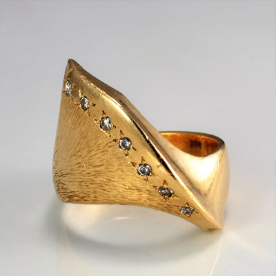 Flush Set Diamond Brushed Ring | 0.11 ctw | SZ 8.75 |