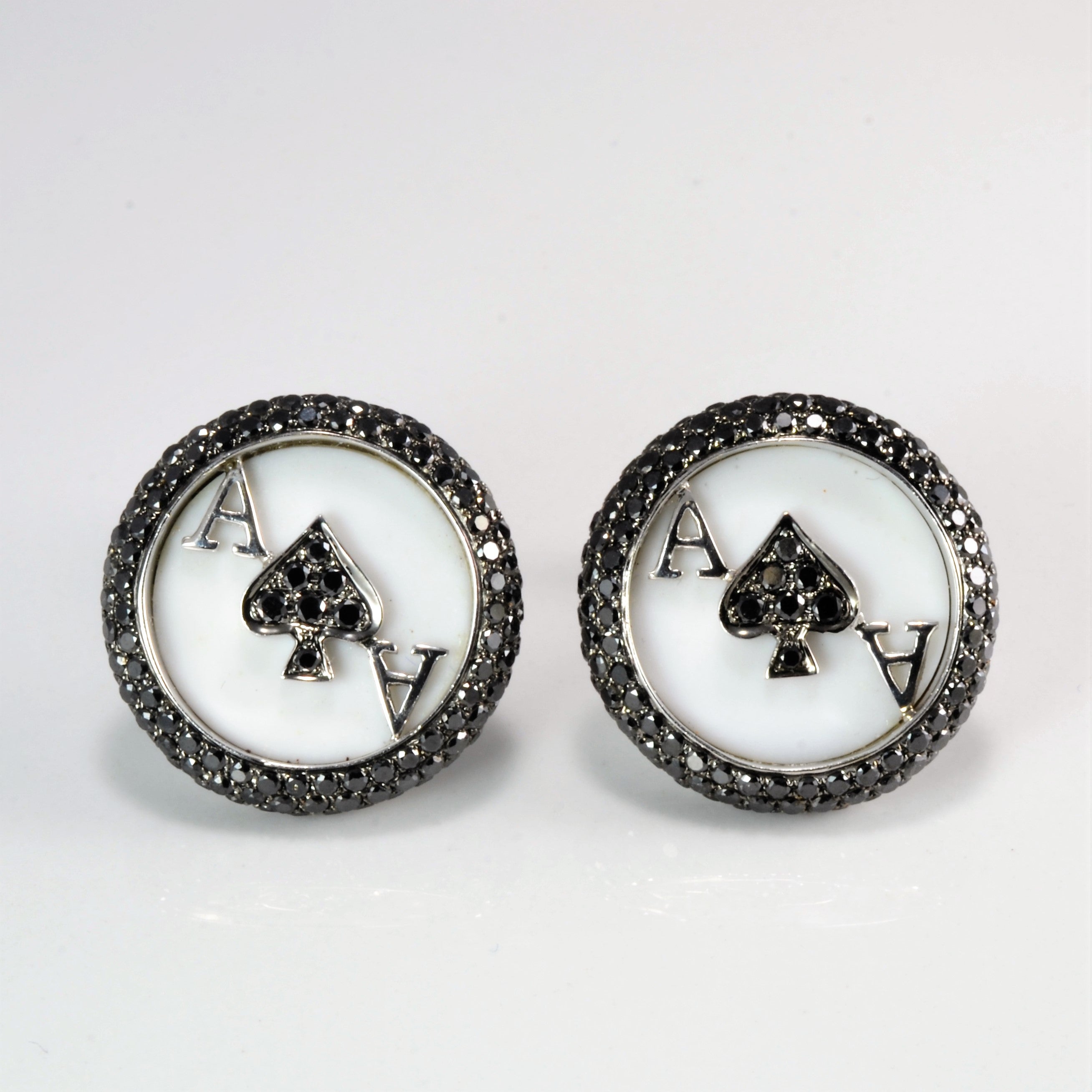 Unique Black Diamond Ace Cufflinks | 3.72 ctw |