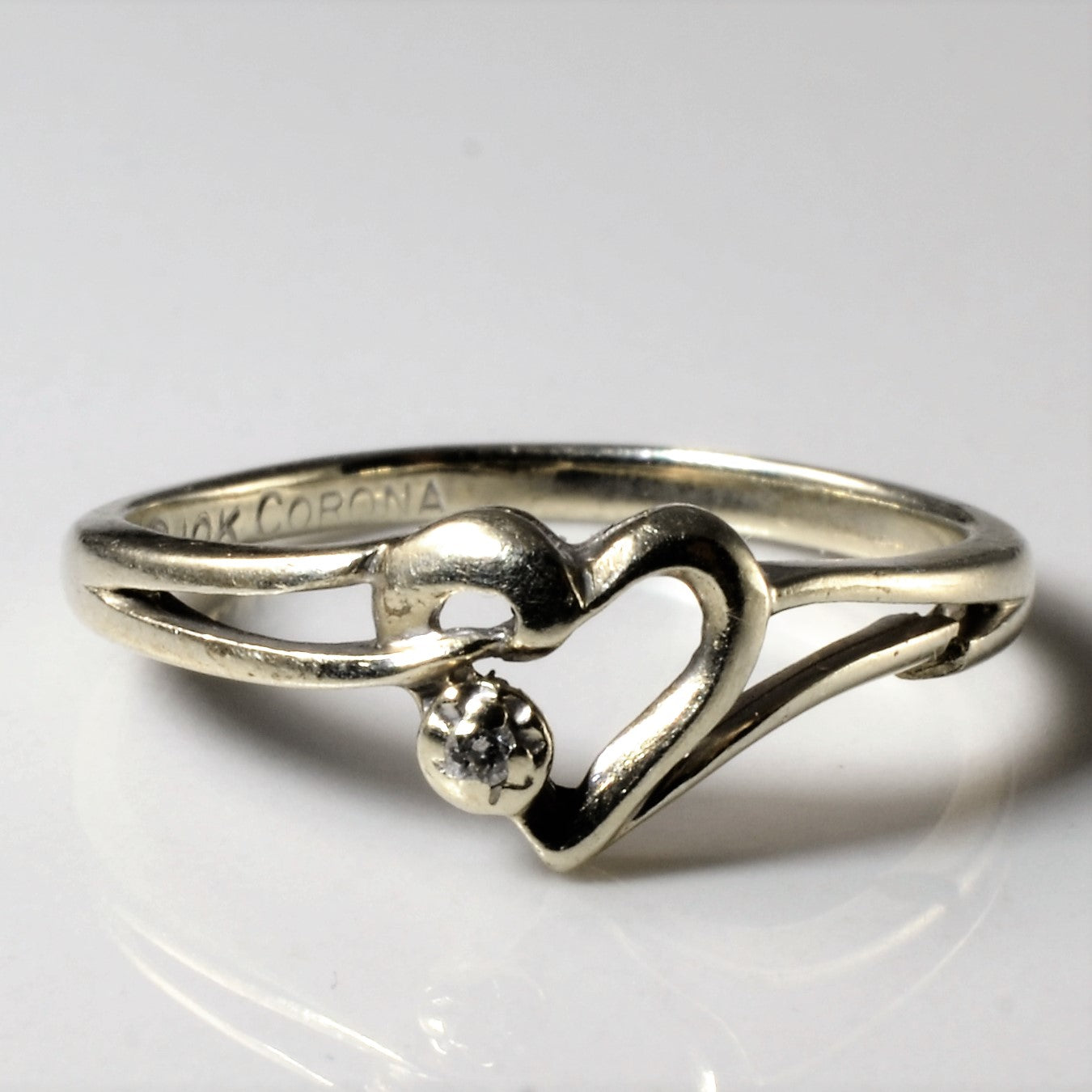 Diamond Heart Promise Ring | 0.015ct | SZ 6.5 |