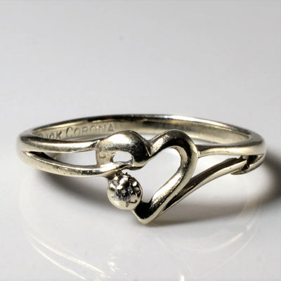 Diamond Heart Promise Ring | 0.015ct | SZ 6.5 |