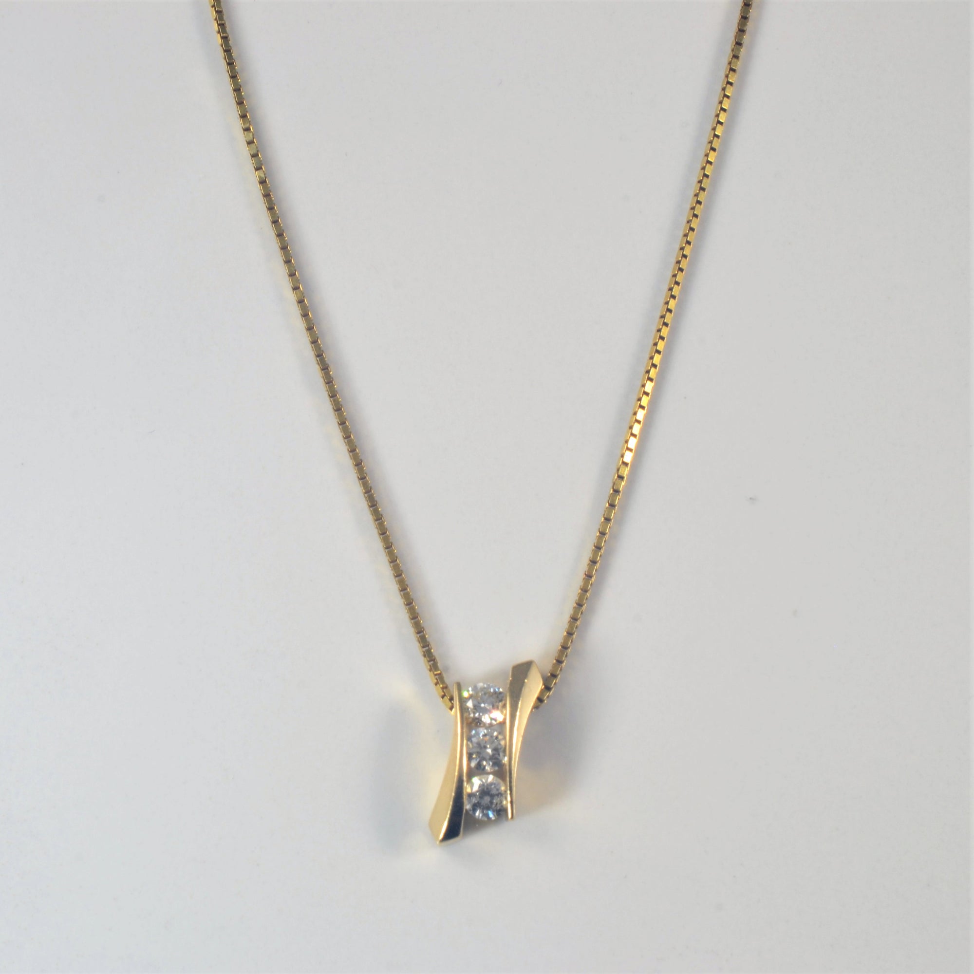 Diamond Channel Bypass Necklace | 0.45ctw | 16