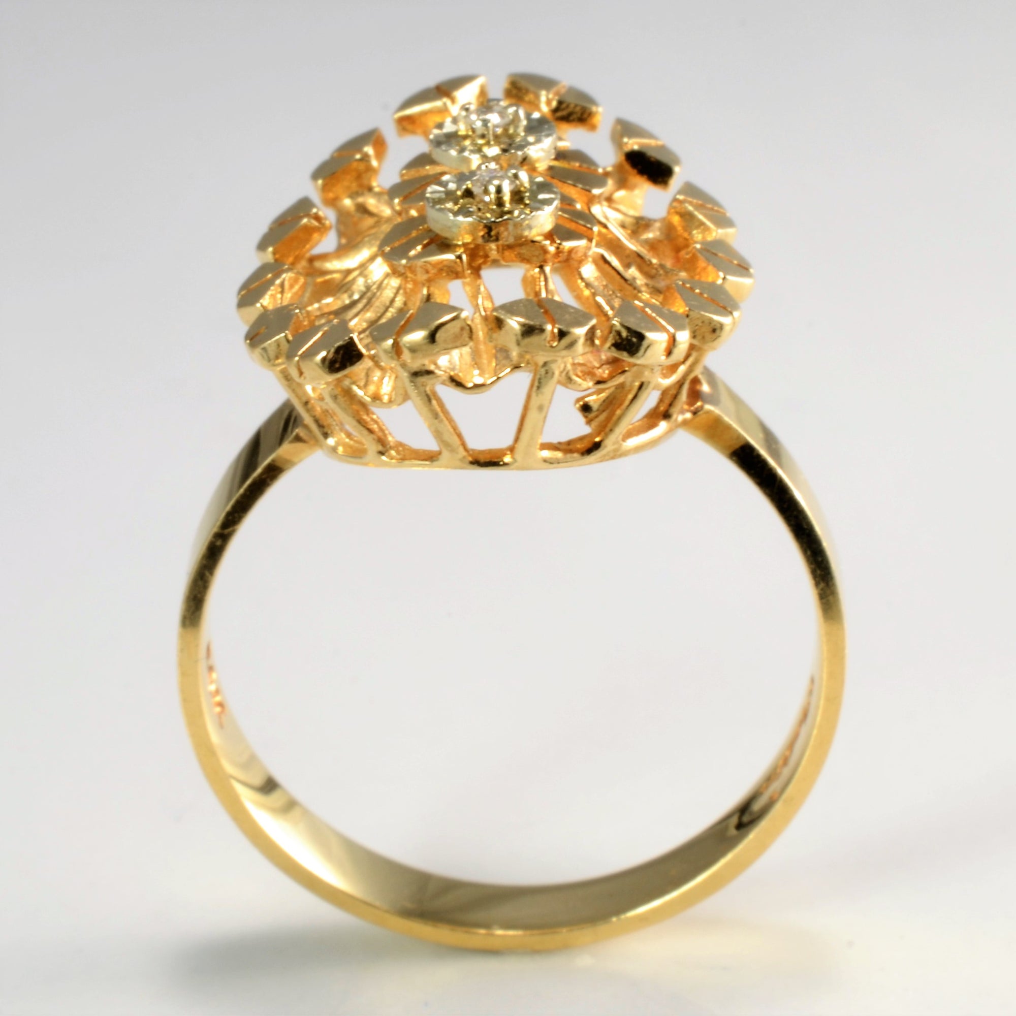 Textured Filigree Design Diamond Ring | 0.02 ctw, SZ 7.25 |
