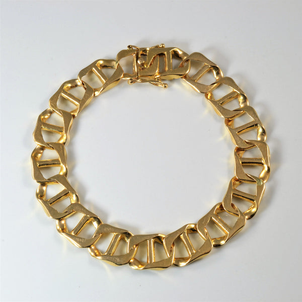 18k Yellow Gold Anchor Chain Bracelet | 9