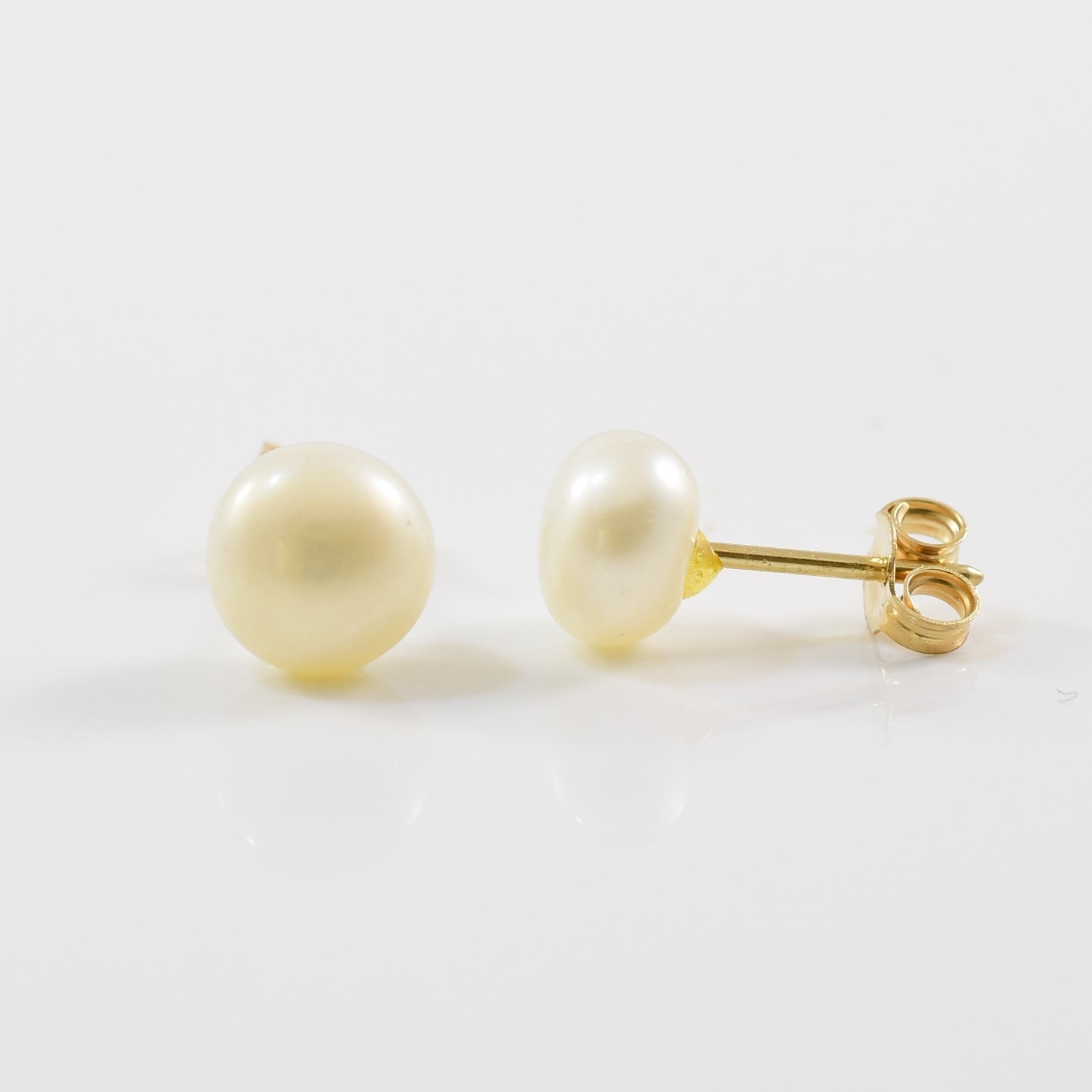 Button Pearl Stud Earrings | 2.00ctw |