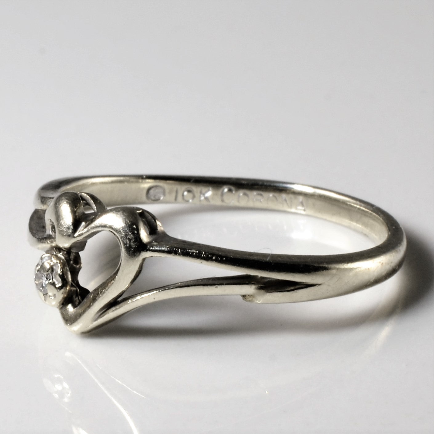 Diamond Heart Promise Ring | 0.015ct | SZ 6.5 |