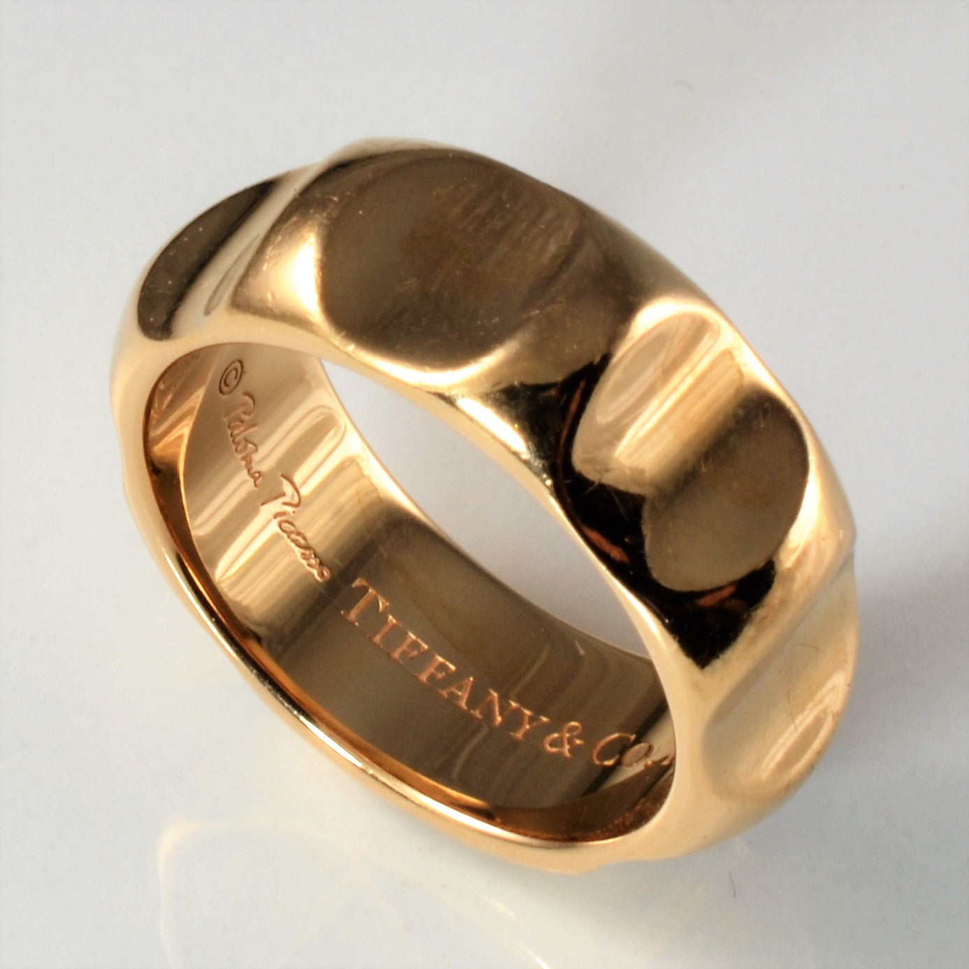 'Tiffany & Co.' Textured Gold Band | SZ 10 |