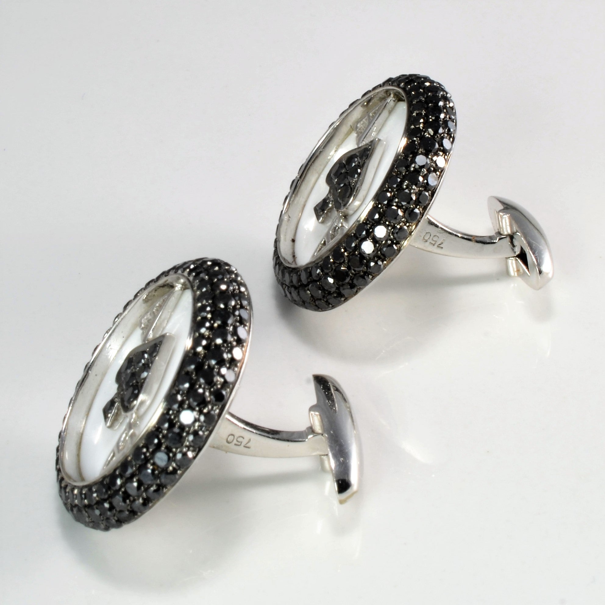 Unique Black Diamond Ace Cufflinks | 3.72 ctw |