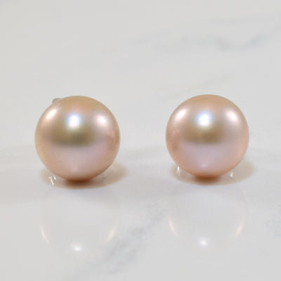 Pink Pearl Stud Earrings | 7.75ctw |