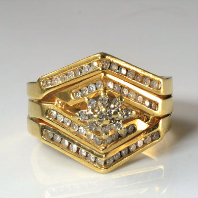 Soldered Cluster Diamond Wedding Set | 0.30ctw | SZ 7.75 |