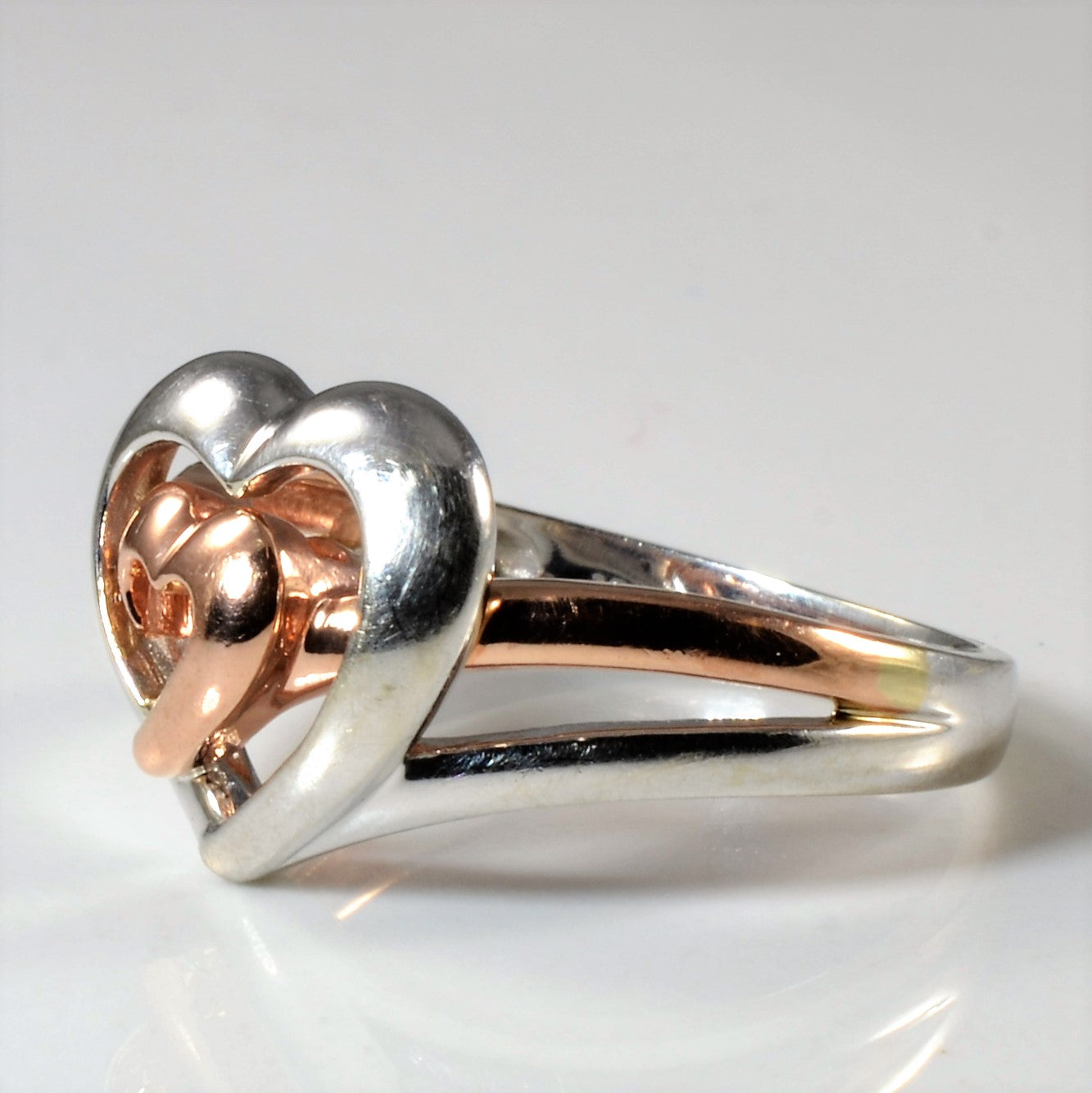 Two Tone Double Heart Ring | SZ 6.5 |