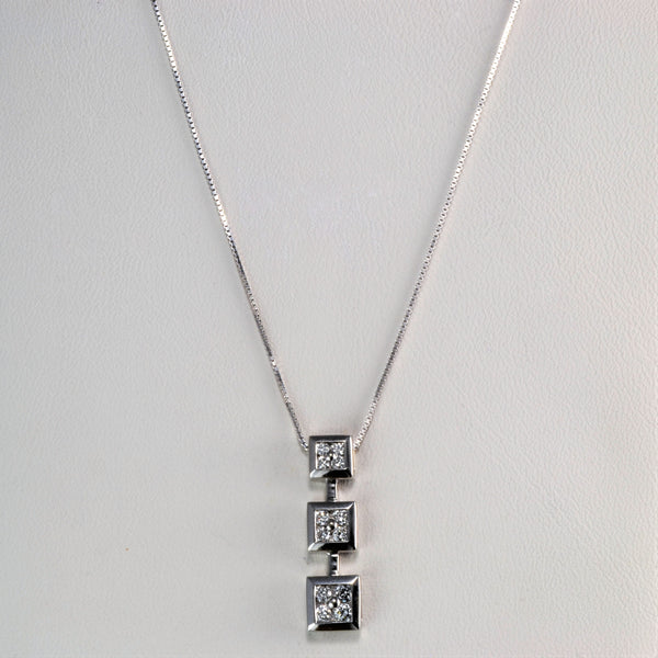 Bezel Set Diamond Pendant Necklace | 0.22 ctw, 18''|