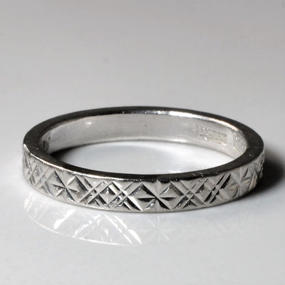 Diamond Cut Platinum Band | SZ 6.25 |
