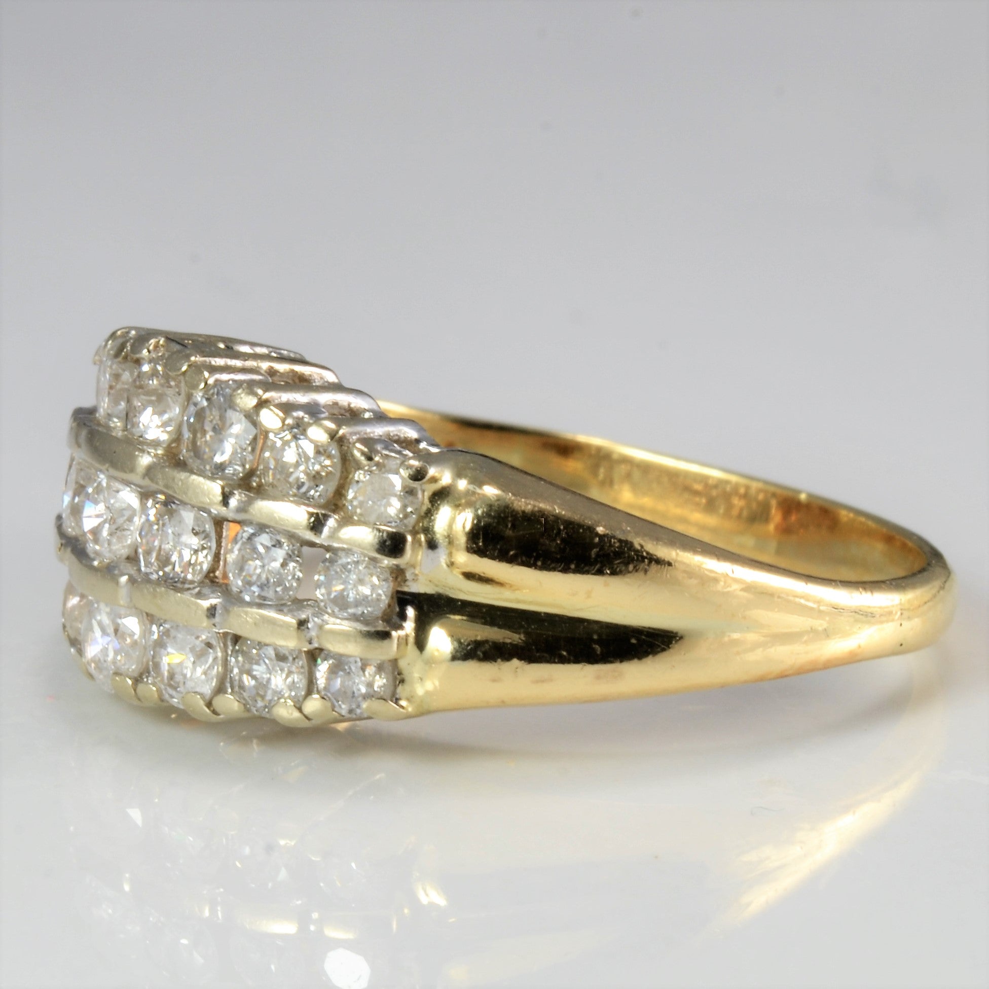 Multi- Channel Diamond Ladies Ring | 0.90 ctw, SZ 6.25 |