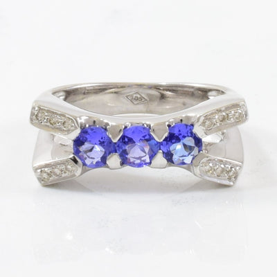 Tanzanite & Diamond Split Shank Ring | 0.05ctw, 0.96ctw | SZ 5.75 |