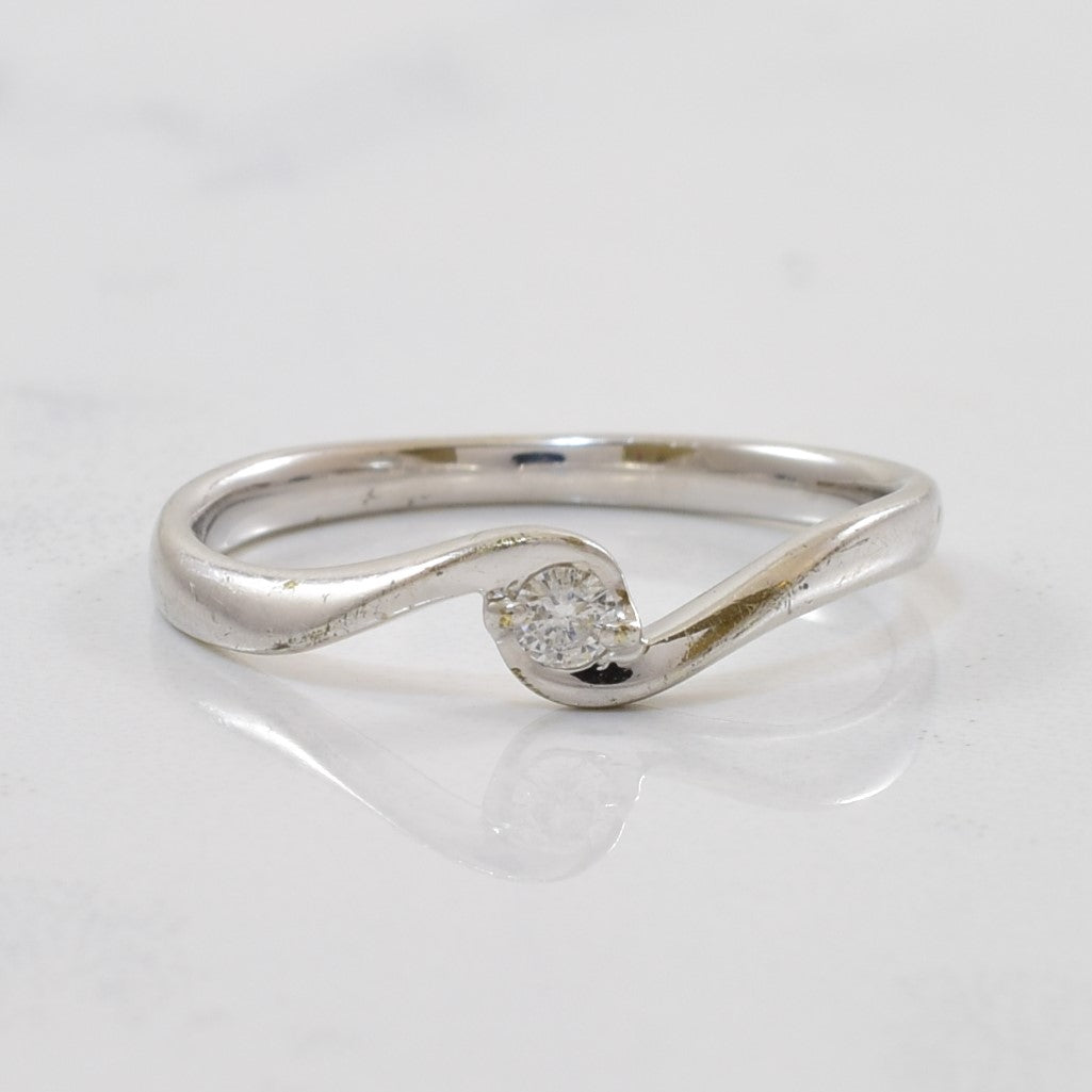 Petite Solitaire Diamond Bypass Ring | 0.05ct | SZ 5 |
