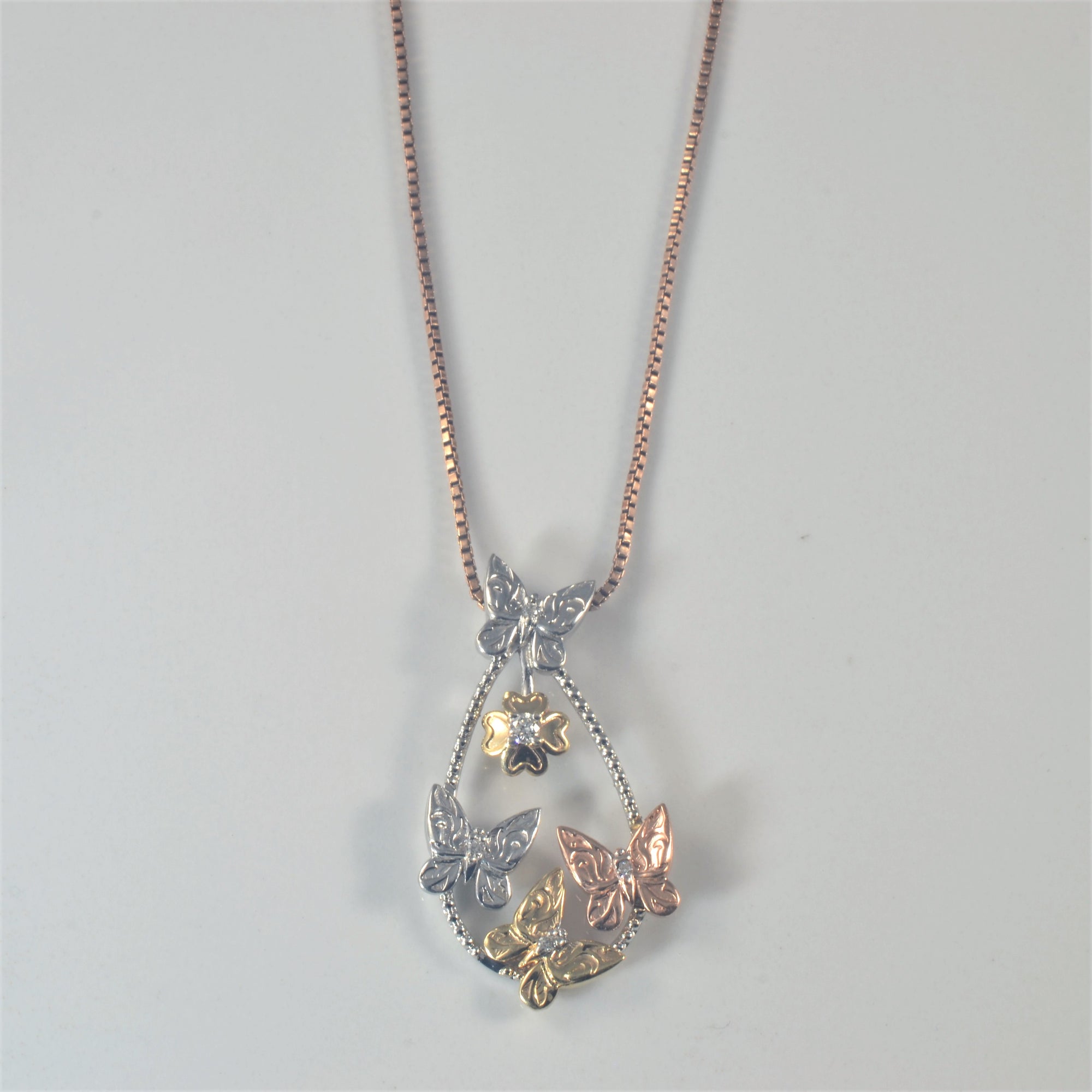 Diamond Butterfly Necklace | 0.07ctw | 20