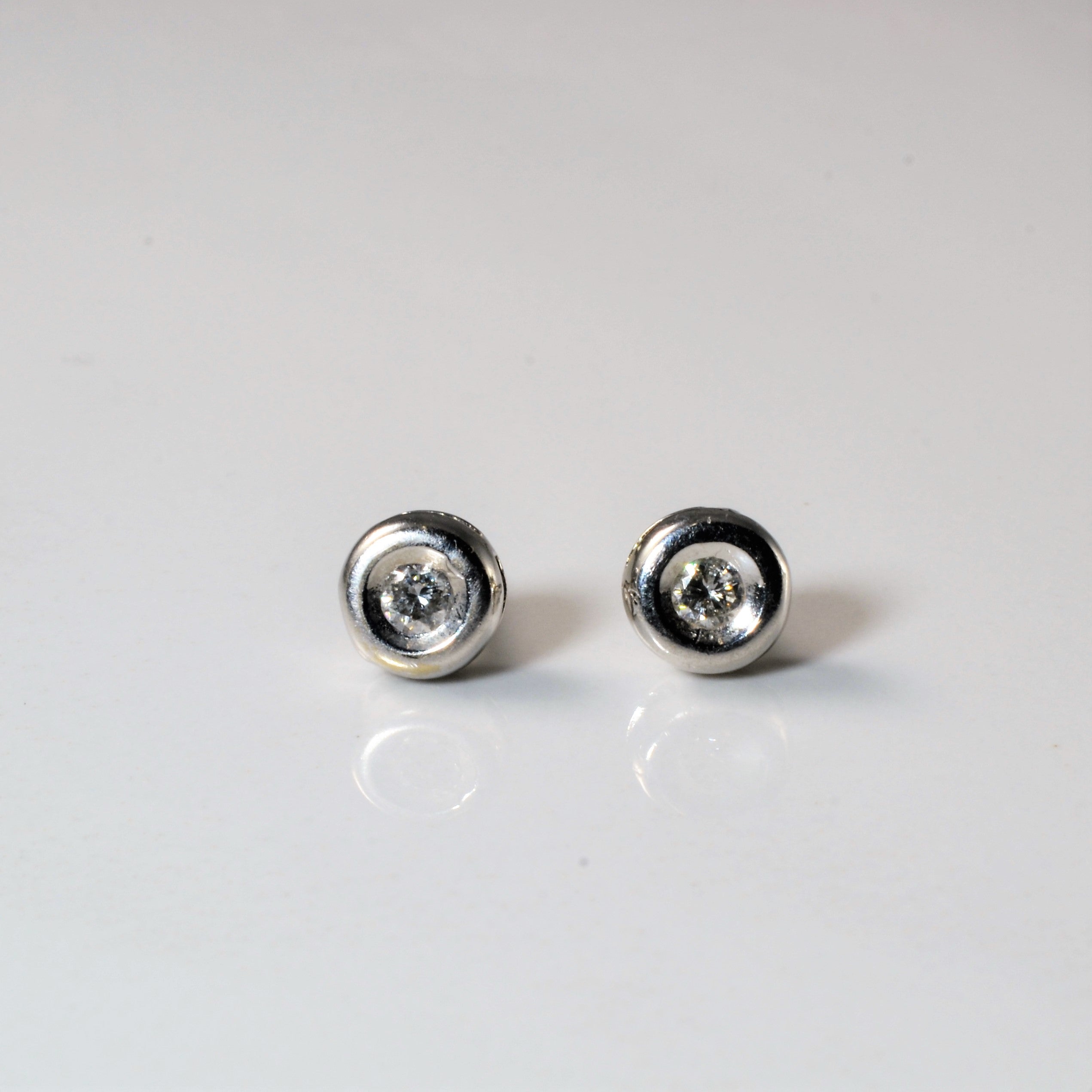 Bezel Set Diamond Stud Earrings | 0.14ctw |