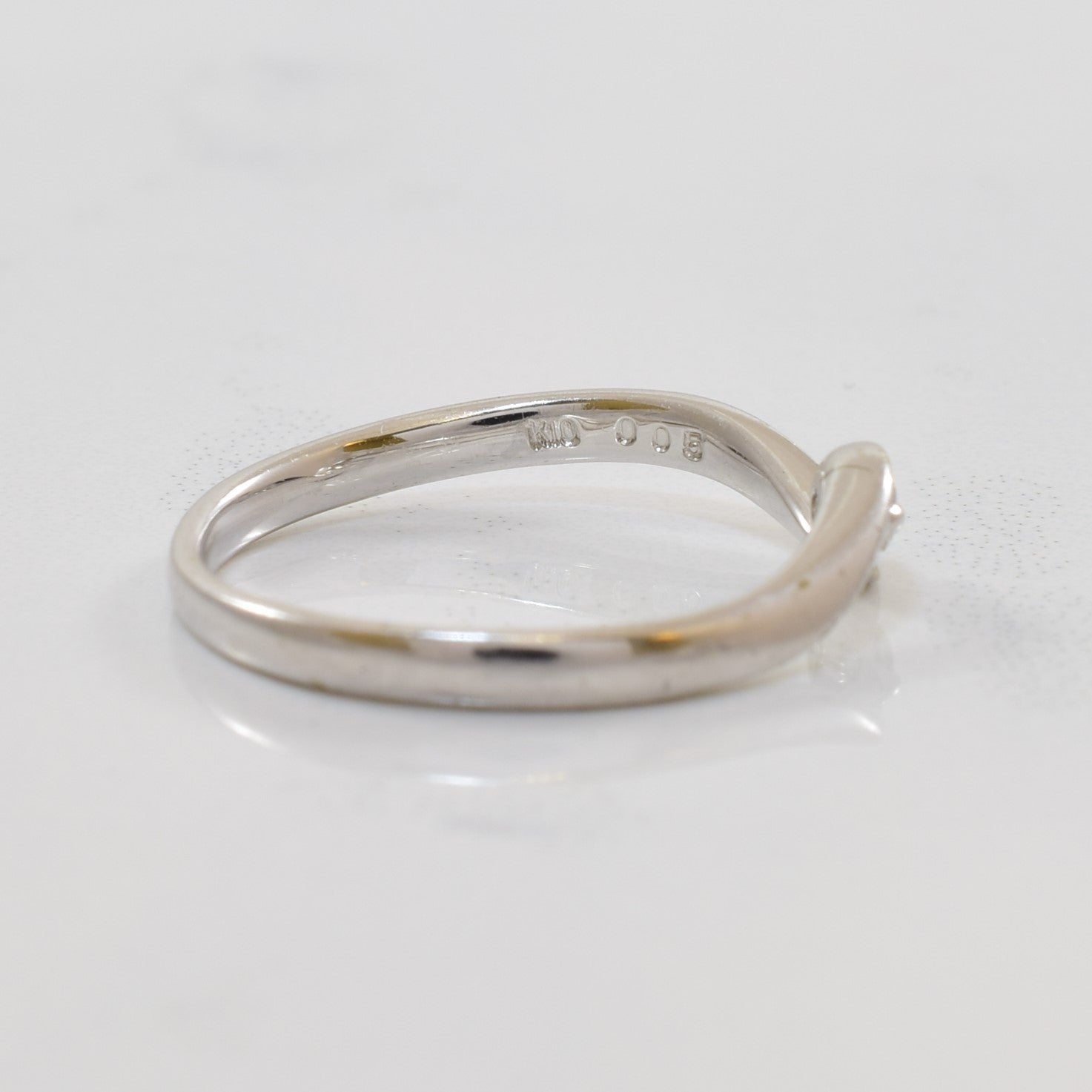 Petite Solitaire Diamond Bypass Ring | 0.05ct | SZ 5 |