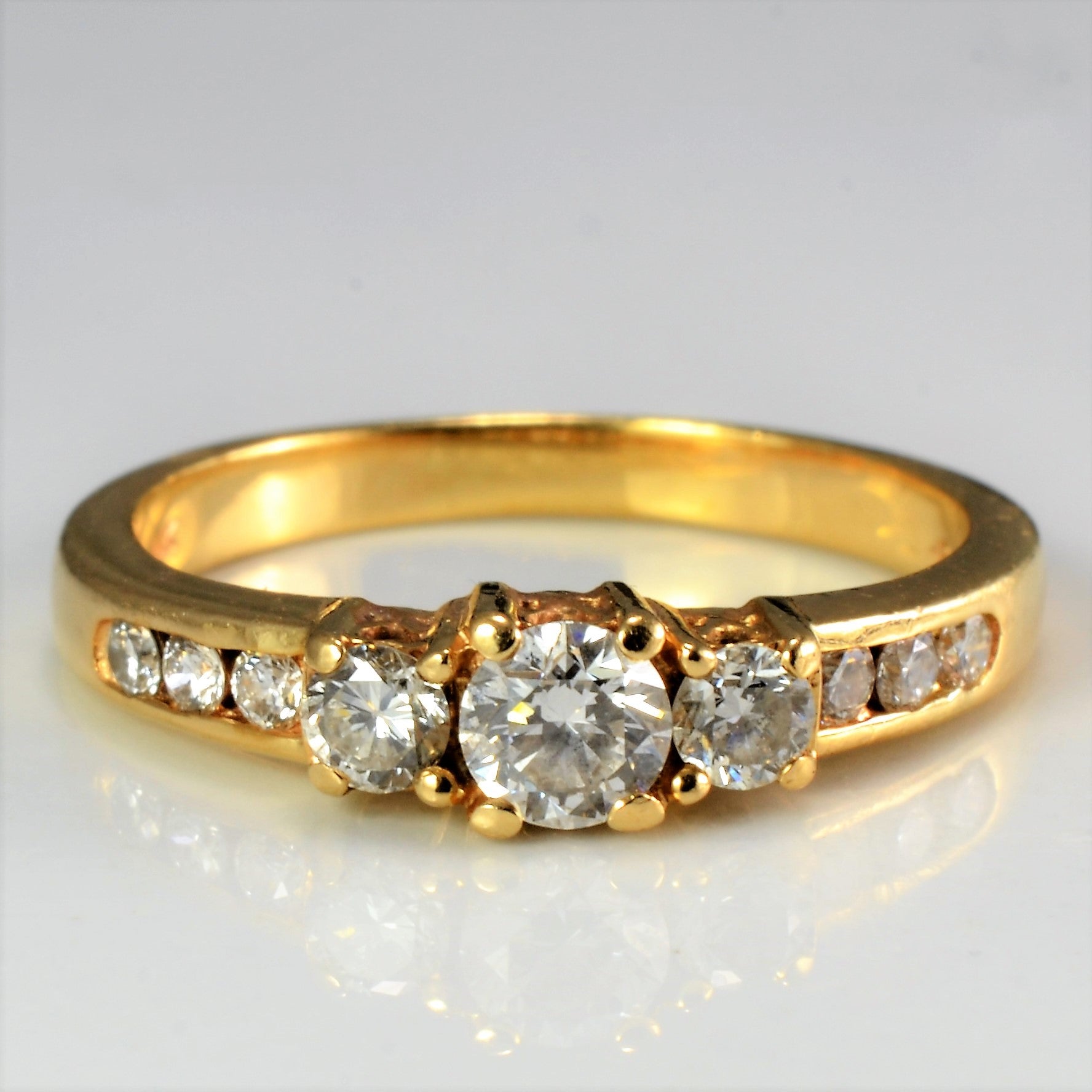 Three Stone Diamond & Accents Engagement Ring | 0.46 ctw, SZ 5.75 |