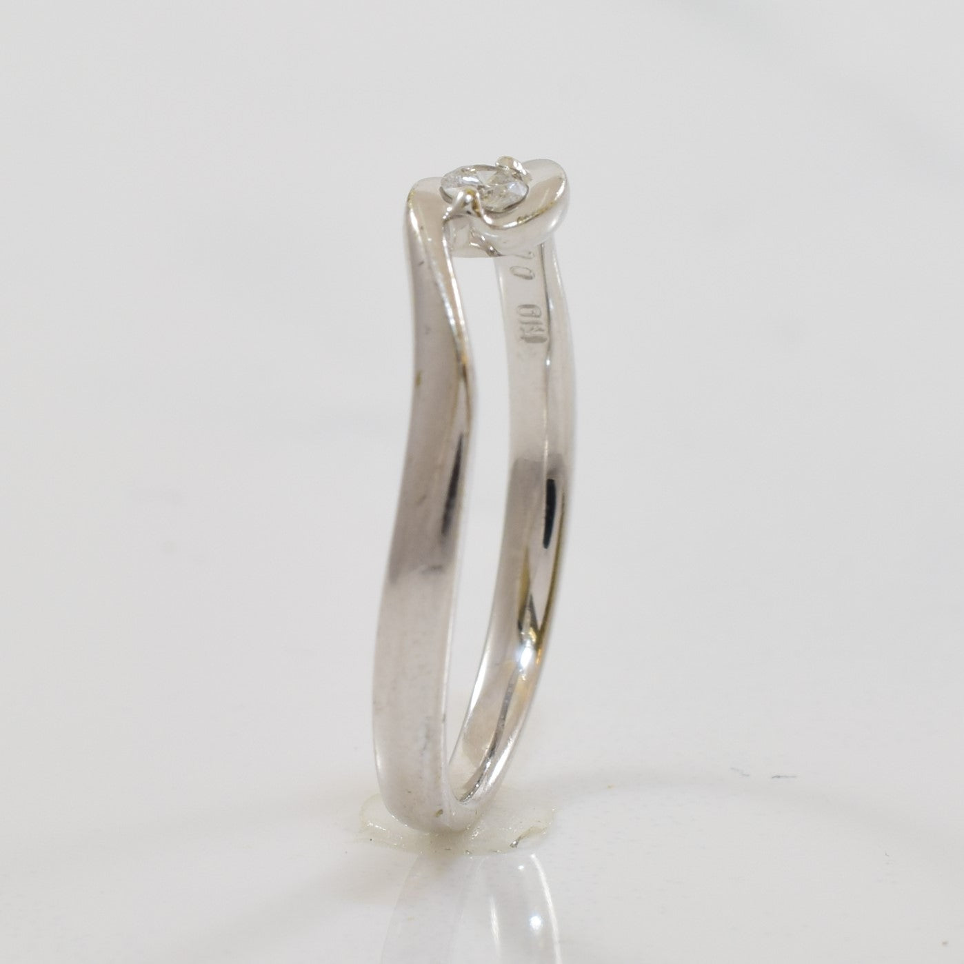 Petite Solitaire Diamond Bypass Ring | 0.05ct | SZ 5 |