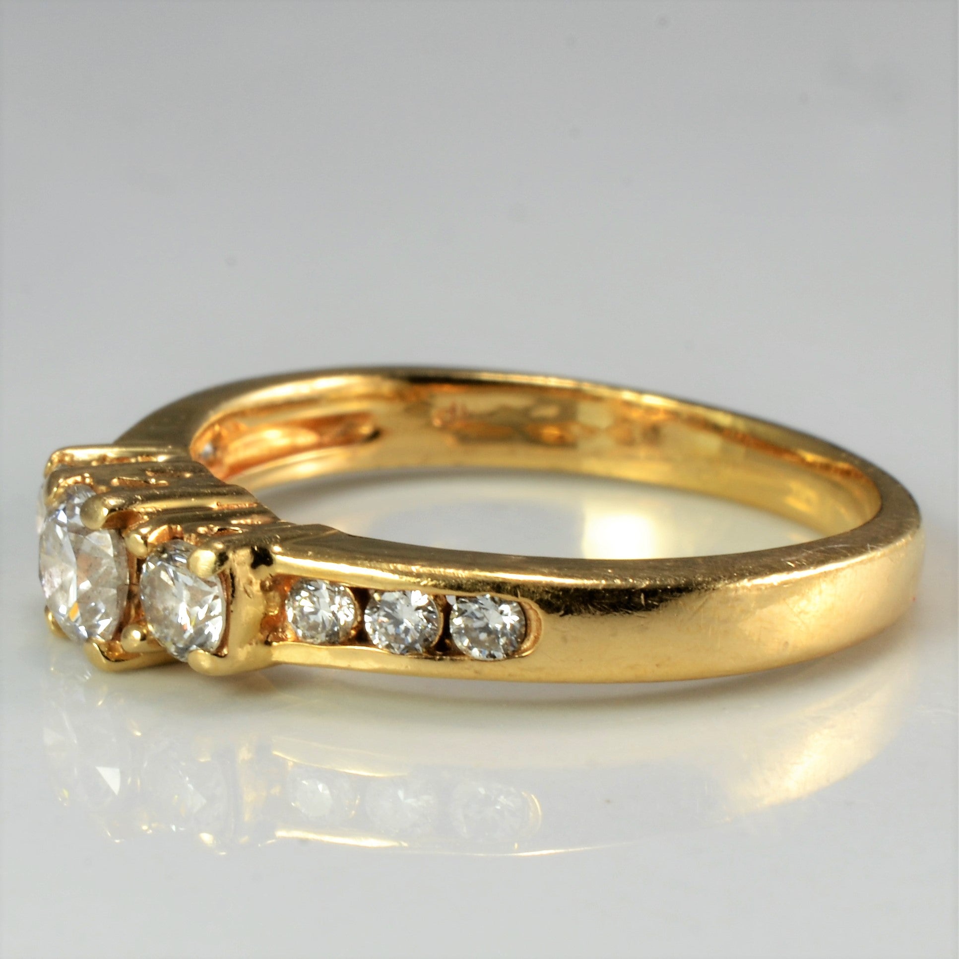 Three Stone Diamond & Accents Engagement Ring | 0.46 ctw, SZ 5.75 |