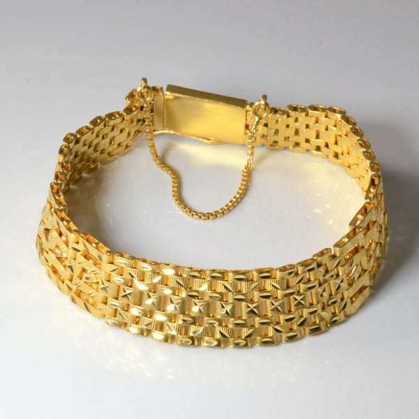 22k Yellow Gold Textured Chain Bracelet | 8.5