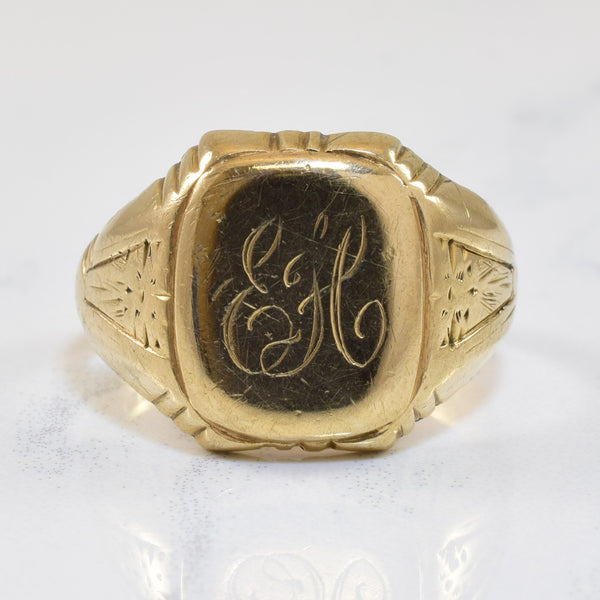 10k Yellow Gold Signet Ring | SZ 8.5 |