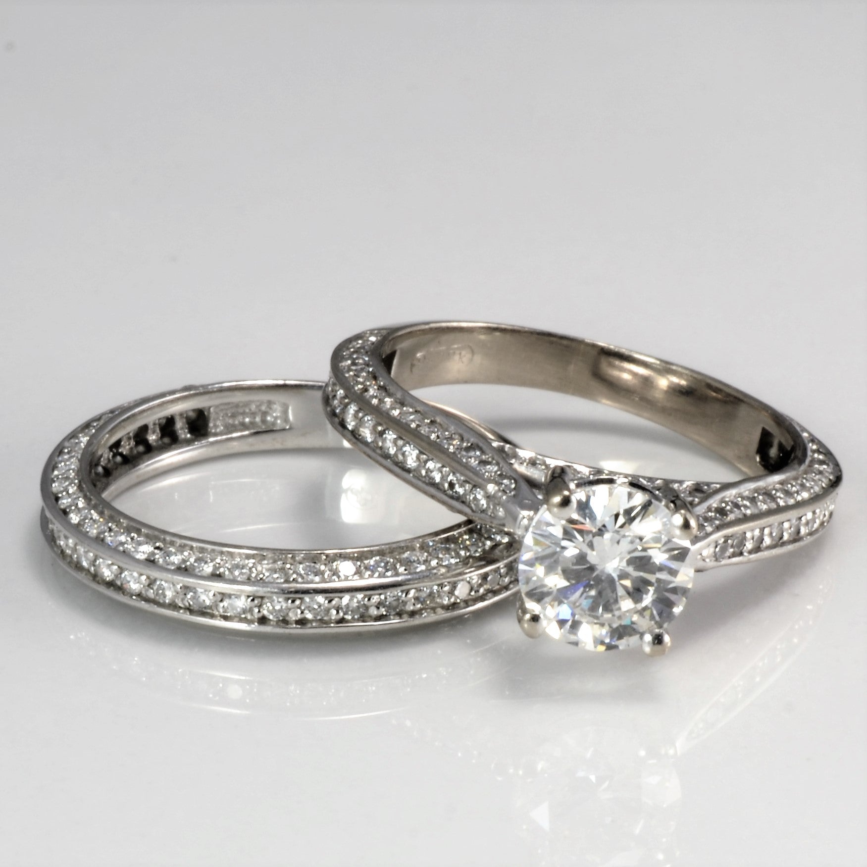 Cathedral Diamond Engagement Ring Set | 1.85 ctw, SZ 5.75 |