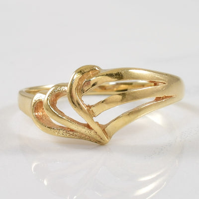 Yellow Gold Open Work Chevron Ring | SZ 6 |