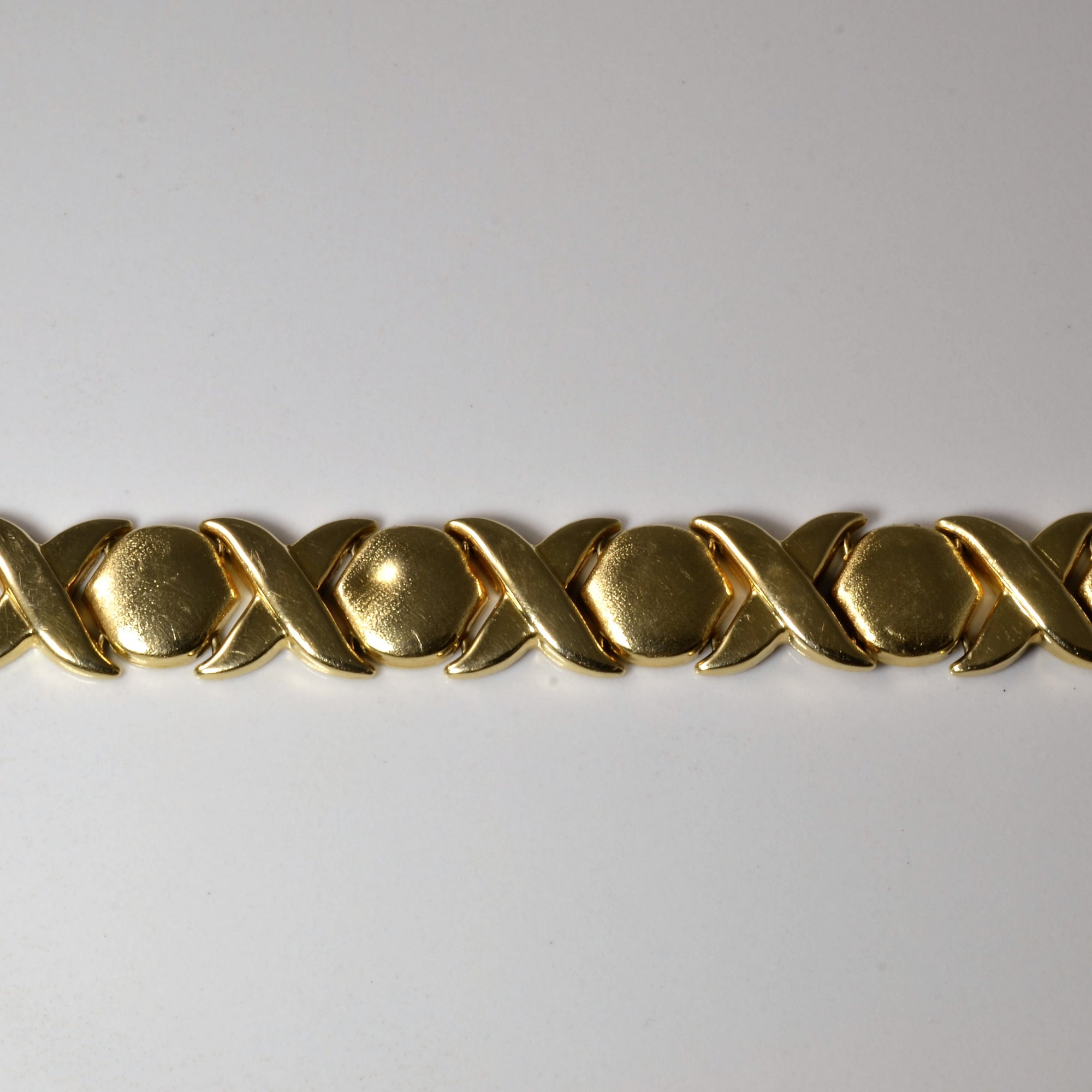 Yellow Gold XO Link Bracelet | 8
