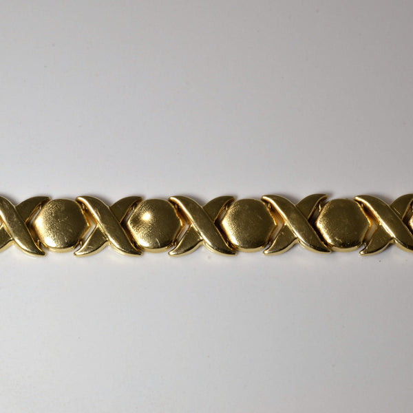 Yellow Gold XO Link Bracelet | 8