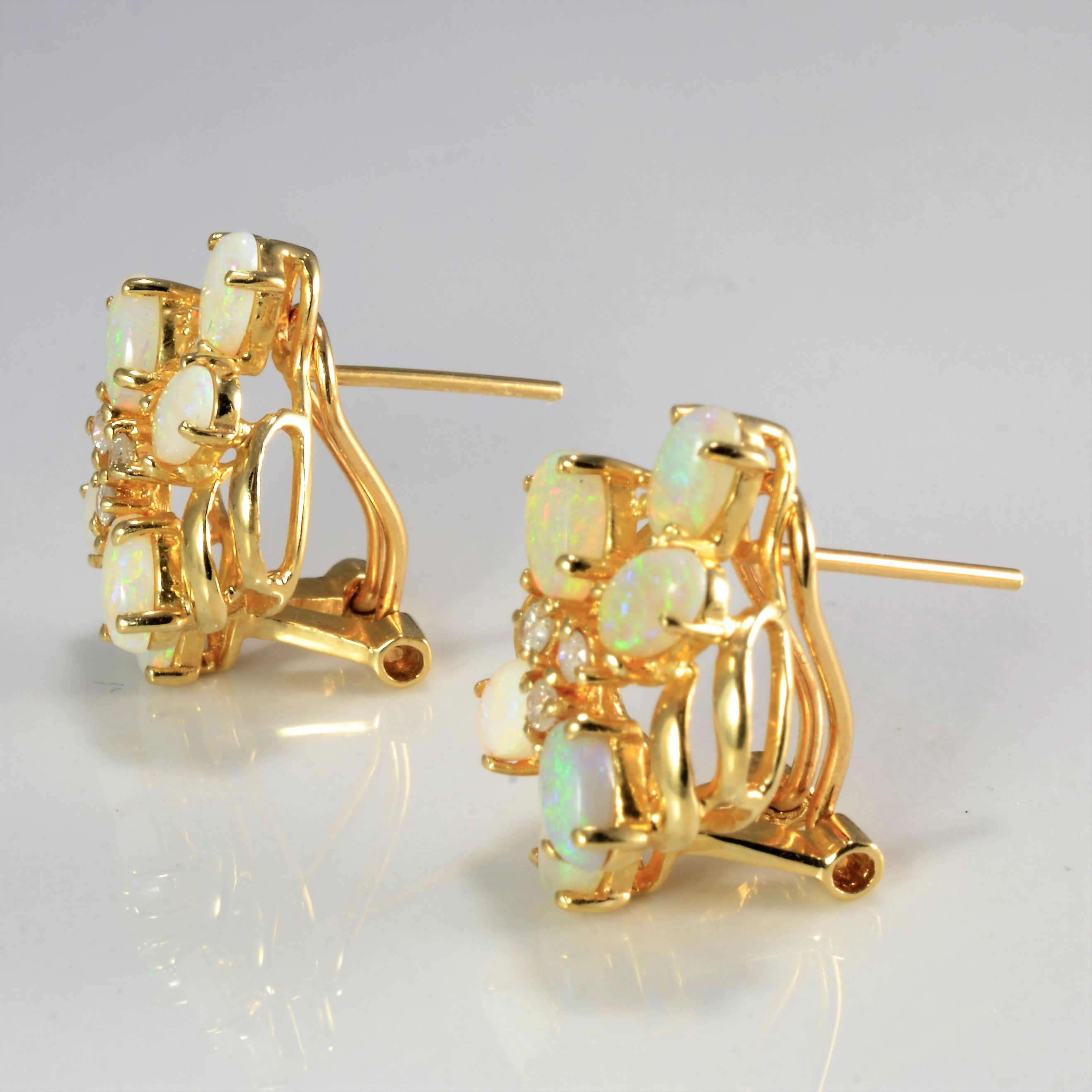 Opal & Diamond Clip Earrings | 0.12 ctw |