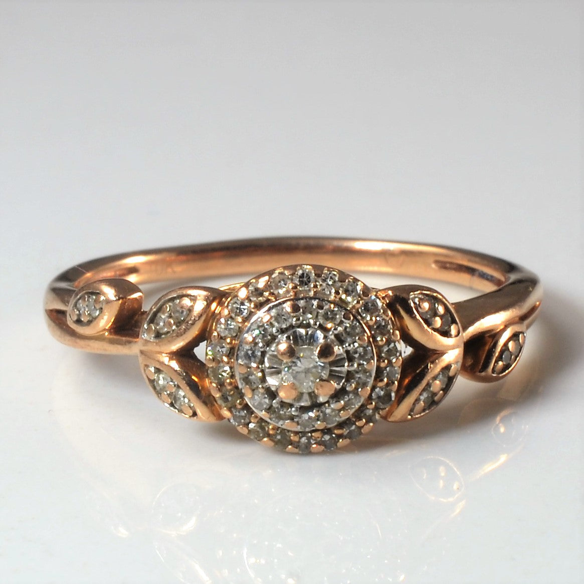 Floral Diamond Promise Ring | 0.14ctw | SZ 7 |