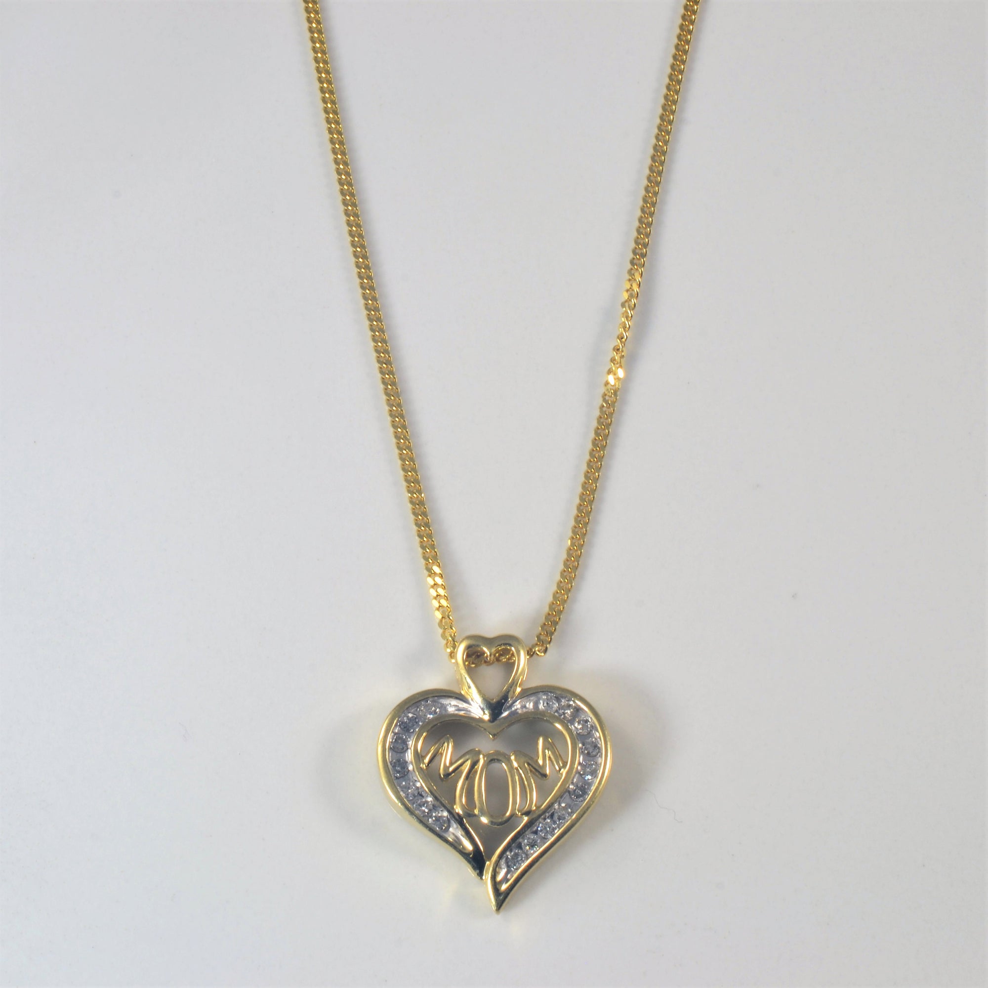 Diamond Mom Heart Necklace | 0.25ctw | 18