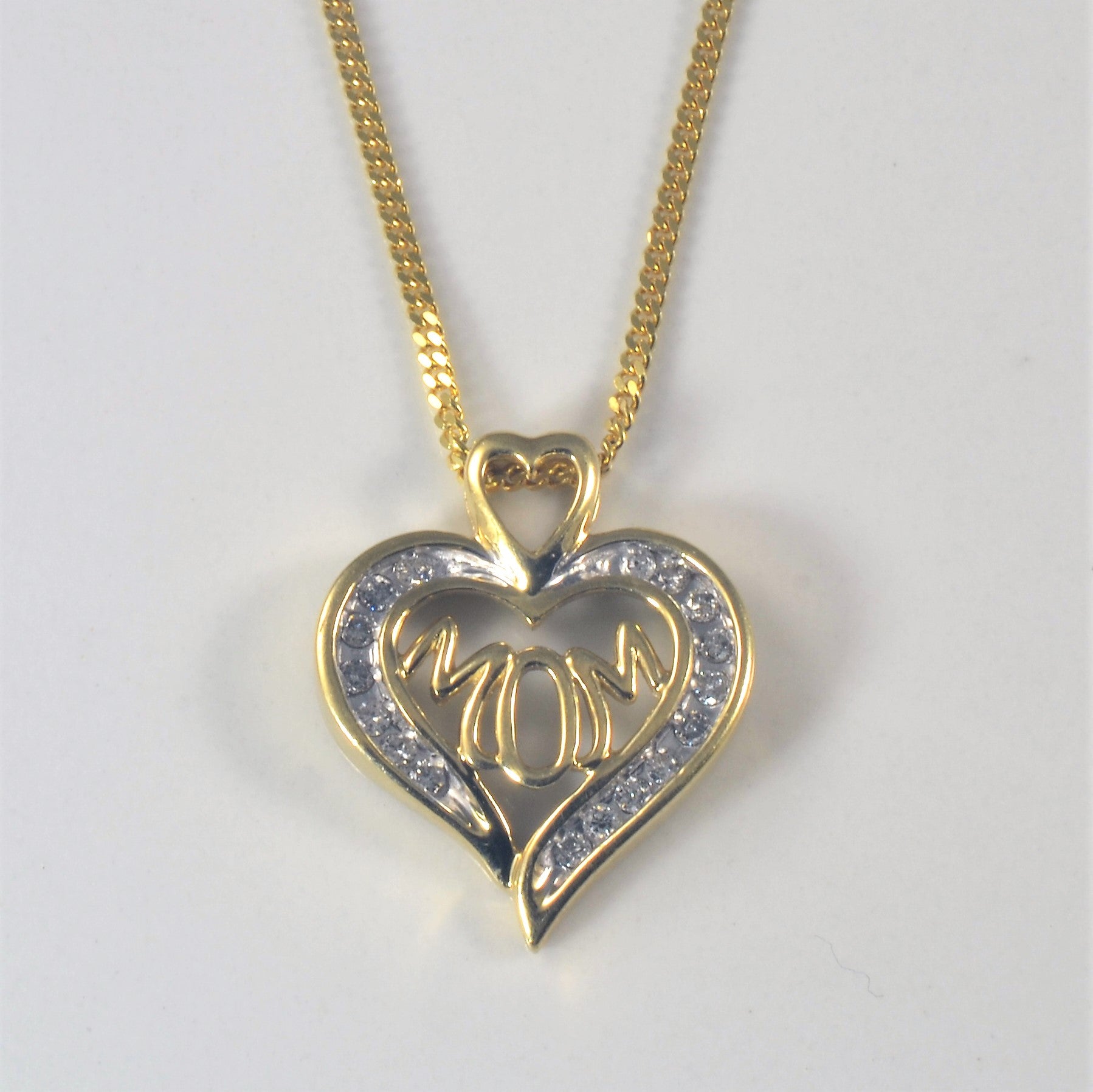 Diamond Mom Heart Necklace | 0.25ctw | 18