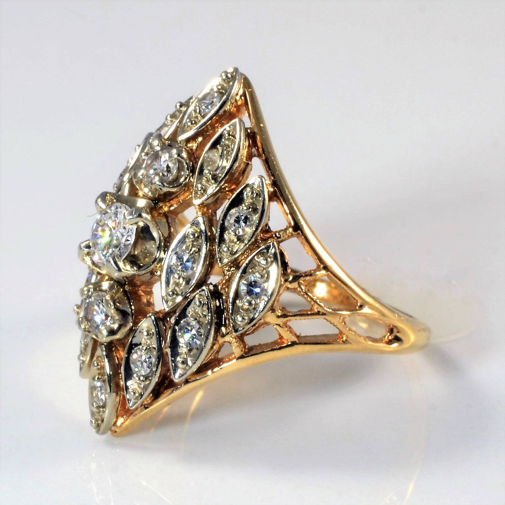 Diamond Shield Ring | 0.53ctw | SZ 6.5 |